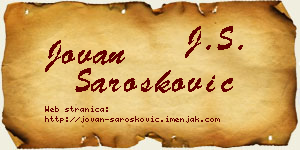 Jovan Šarošković vizit kartica